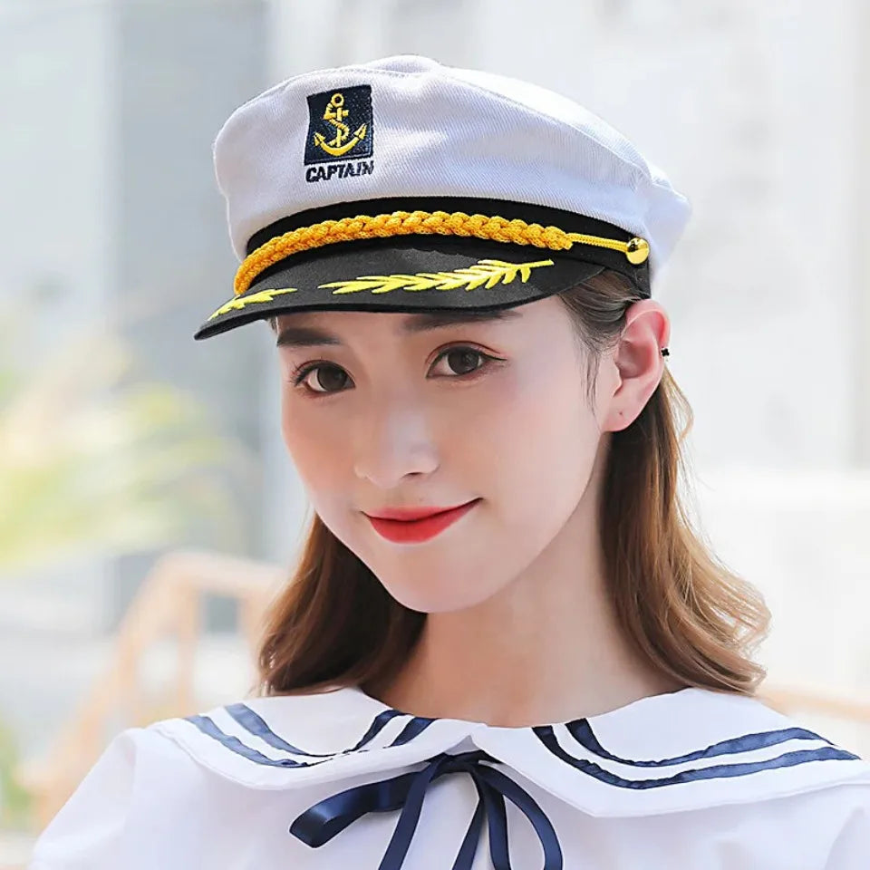 Adult Yacht Sailor Captain Hat Adjustable Men's and Women's Party Hat Makeup Ball Dressing Event Excellent Stylish Accessories