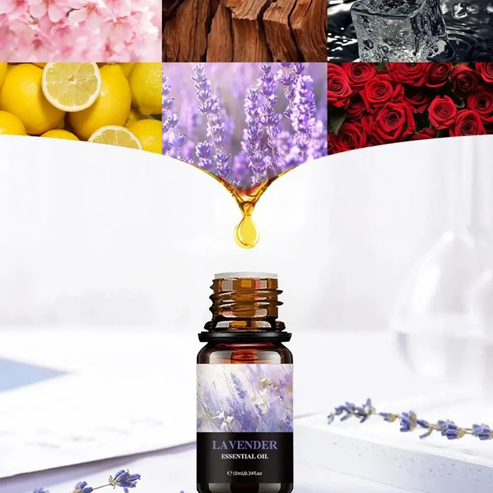 15 Flavors Essential Oils For Aroma Diffuser Air Humidifier Home Water-soluble Cherry Blossom Sandalwood Jasmine Ocean Rose 10ml