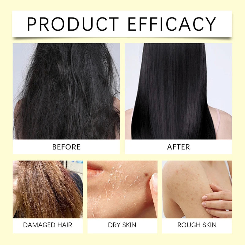 Gold Jojoba Body Face & Hair Care Essential Oil,Soft Smooth Skin Moisturizing Massage,Hair Scalp Hydrating Nourishing Essence