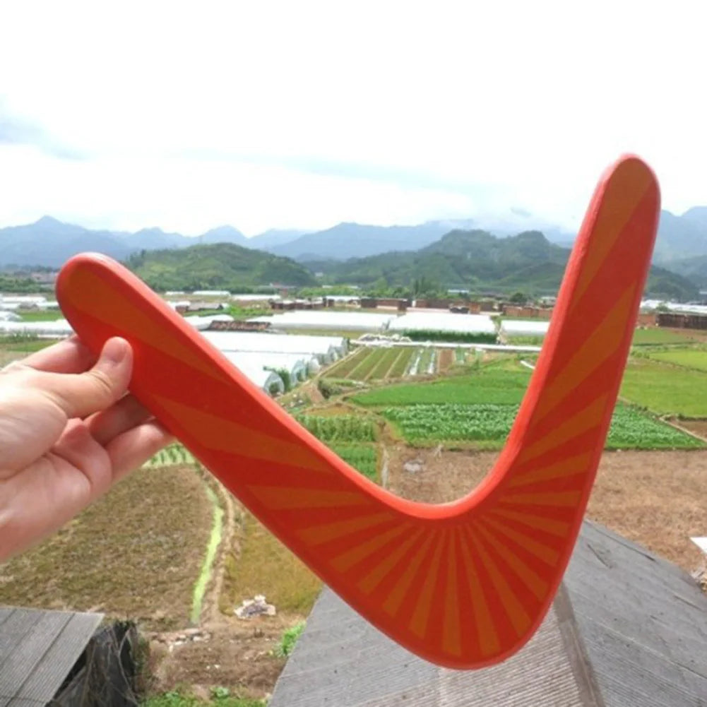 Wooden Boomerang Sports Throwback V Shaped Boomerang Flying Disc Throw Outdoor Game Toys for Kids Adult Interactive Playing Prop
