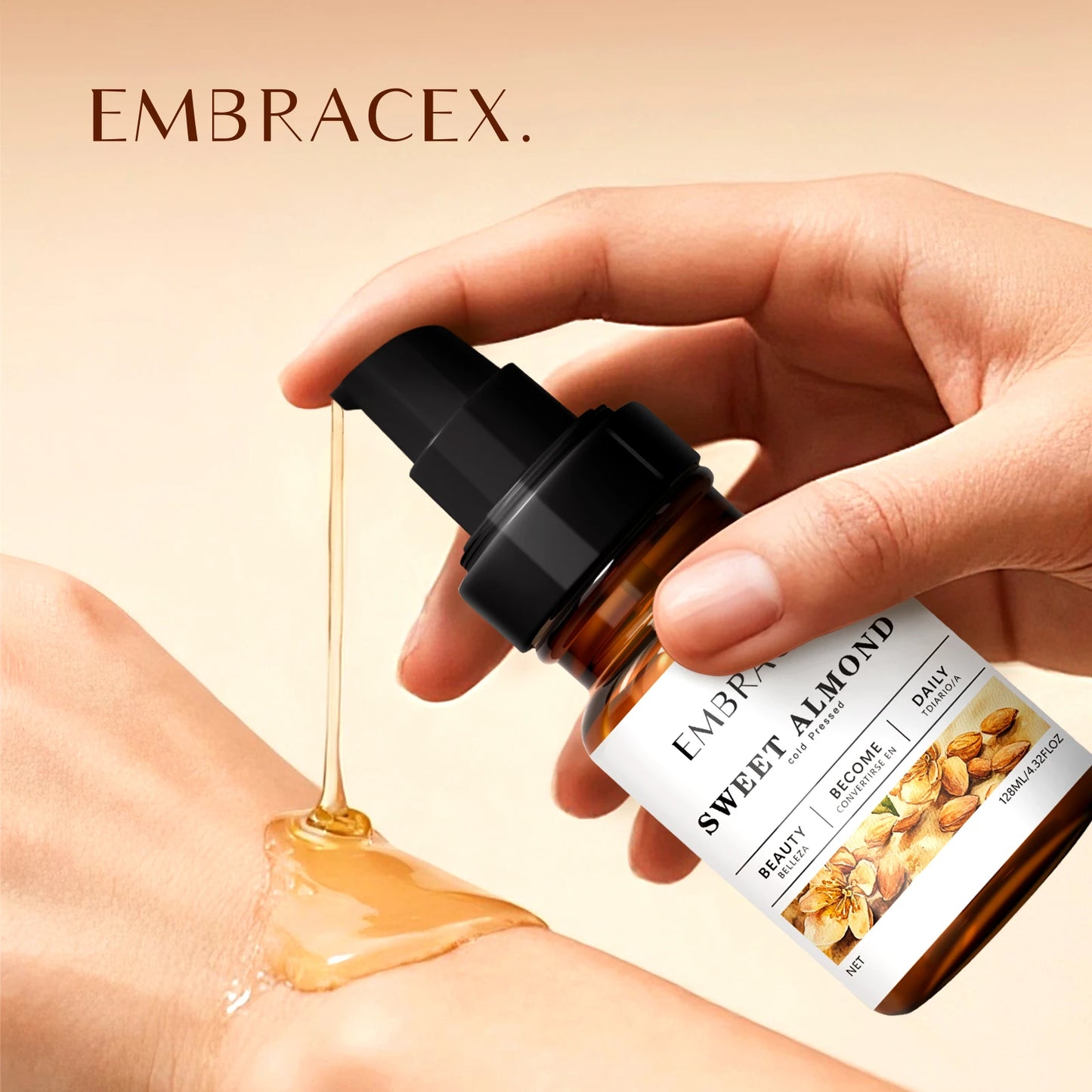 128ml Sweet Almond Oil Carrier Oils Nourishing Body Fingers Hands All Skin Types Moisturizing Skin Suitable For All Hair Types