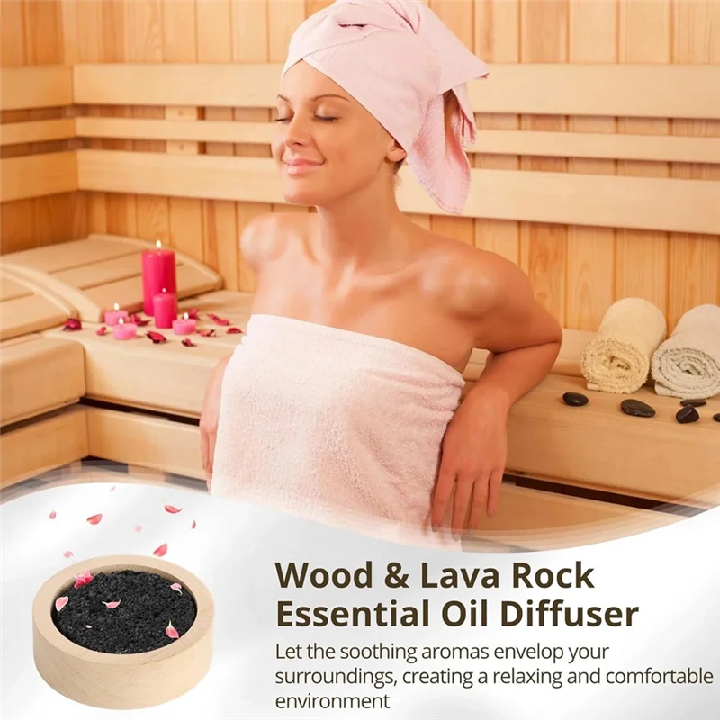 Emption!Wood Lava Rock Essential Oil Diffuser Natural Aromatherapy For Sauna, Office, Bedroom, Bathroom For Home, Offices, Yoga,