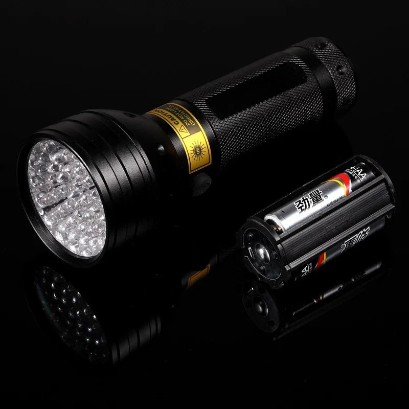 51 LED UV Light 395-400nm LED UV Flashlight Money Ore Pet Stains Tinea Scorpion Leakage Invisible Ink Marker Detector Lamp Torch