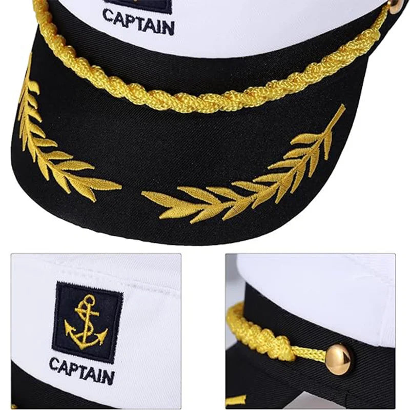 Adult Yacht Sailor Captain Hat Adjustable Men's and Women's Party Hat Makeup Ball Dressing Event Excellent Stylish Accessories