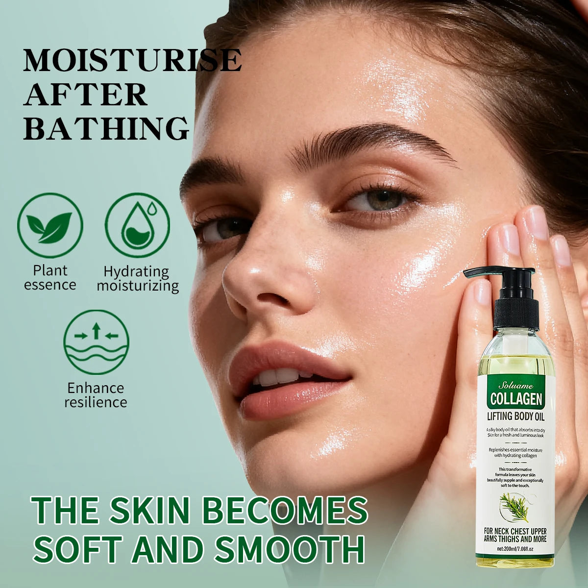 Collagen Lifting Body Oil, Hydrating & Firming Dry Oil, Lightweight Fast-Absorbing, after Shower Moisturizing Oil for Women & Men