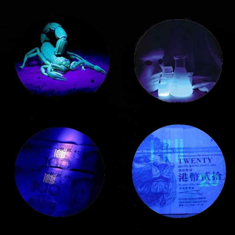 51 LED UV Light 395-400nm LED UV Flashlight Money Ore Pet Stains Tinea Scorpion Leakage Invisible Ink Marker Detector Lamp Torch