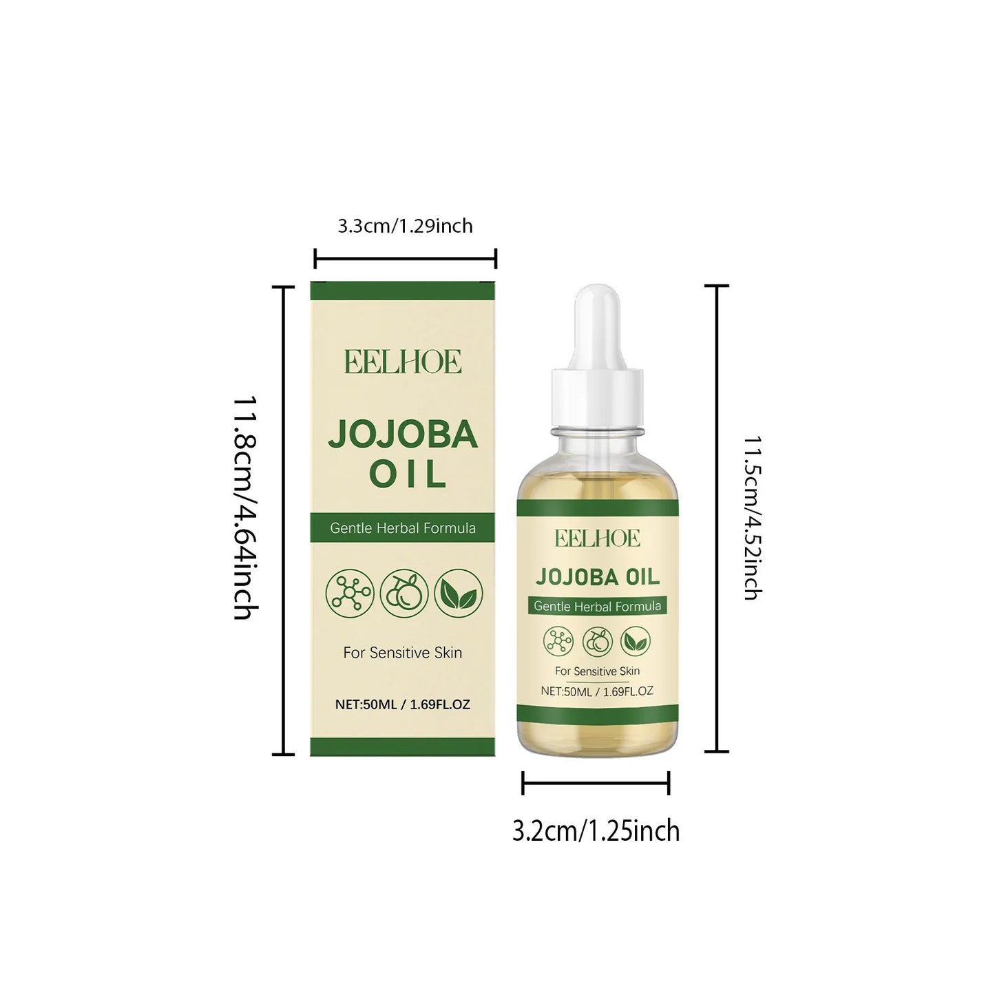 100% Pure Organic Jojoba Oil Cold Pressed Natural Body Massage Oil Moisturizing Hydrating Anti Dry Skin Care for Face Hair Nails