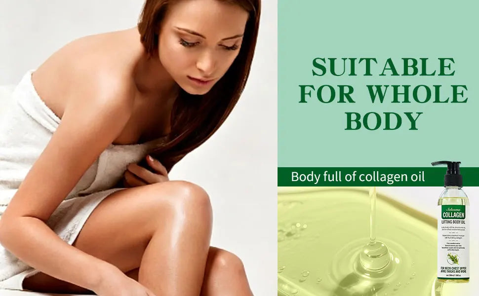 Collagen Lifting Body Oil, Hydrating & Firming Dry Oil, Lightweight Fast-Absorbing, after Shower Moisturizing Oil for Women & Men