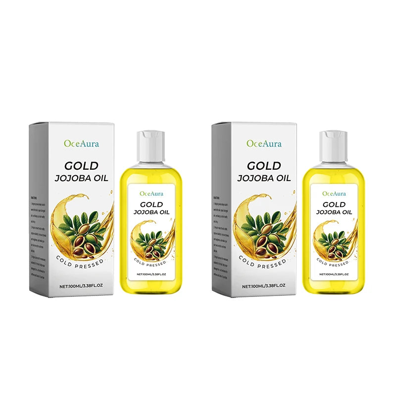 Gold Jojoba Body Face & Hair Care Essential Oil,Soft Smooth Skin Moisturizing Massage,Hair Scalp Hydrating Nourishing Essence