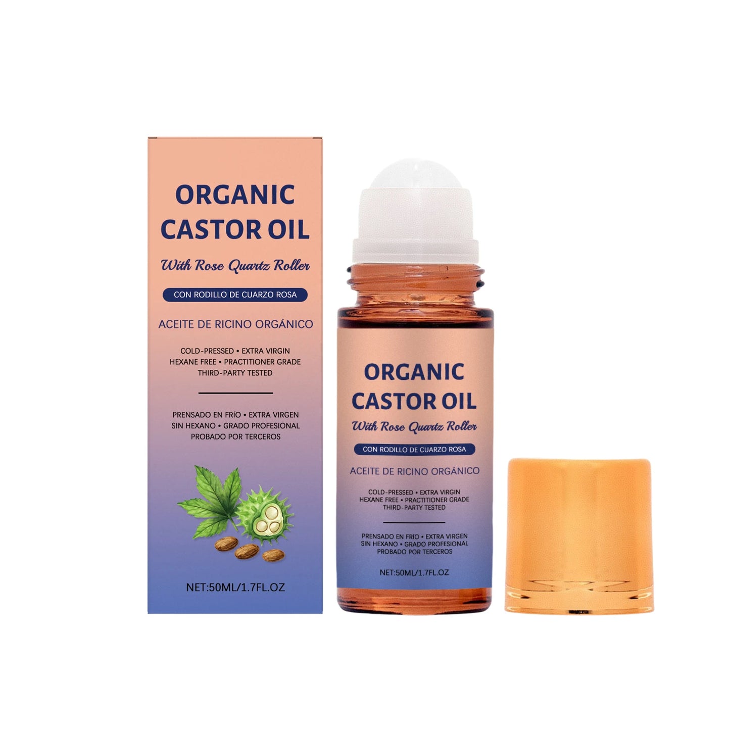 Organic Castor Oil Moisturizing Improve Skin Elasticity Relieve Dryness Discomfort Brightening Skin Tone Cold-Pressed Castor Oil