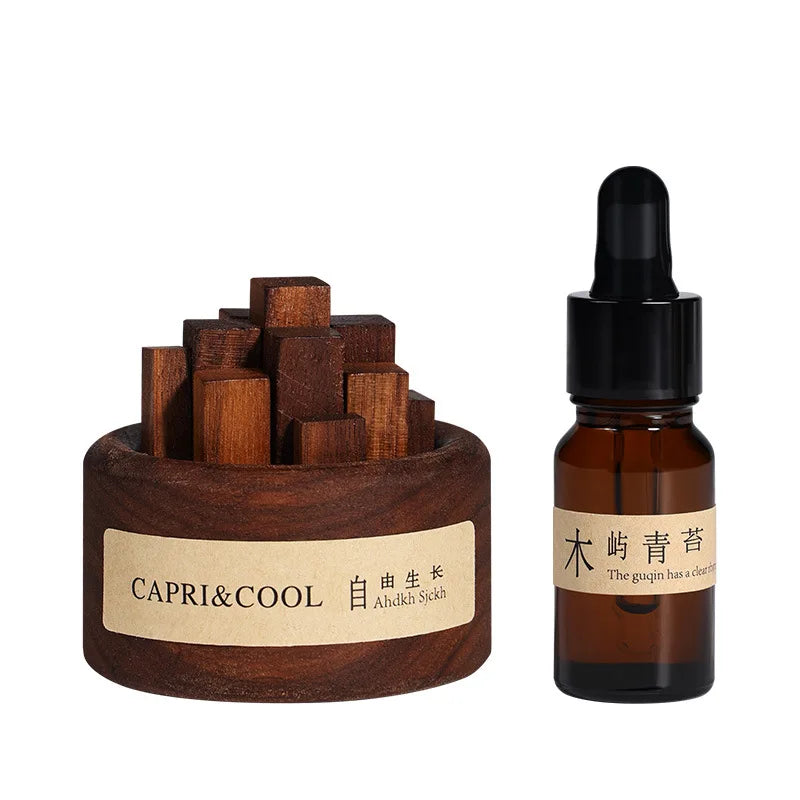 Fragrant Incense Natural Essential Oil Aromatherapy With Glass Dropper Black Walnut Wood Sticks Fragrance Car Air Freshener