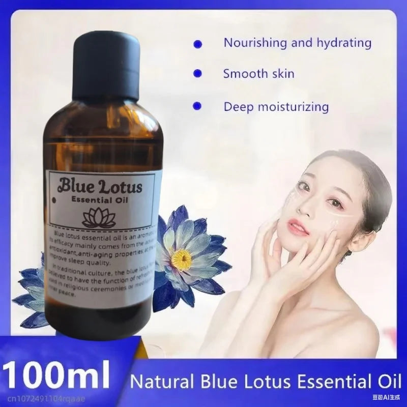 Premium Natural Blue Lotus Essential Oil Oud Fat Oil For Beauty Skin Care Decompression Deep Sleep Purifying Healing Meditation