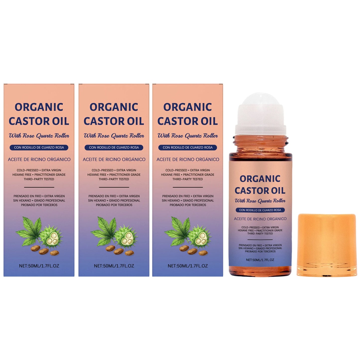 Organic Castor Oil Moisturizing Improve Skin Elasticity Relieve Dryness Discomfort Brightening Skin Tone Cold-Pressed Castor Oil