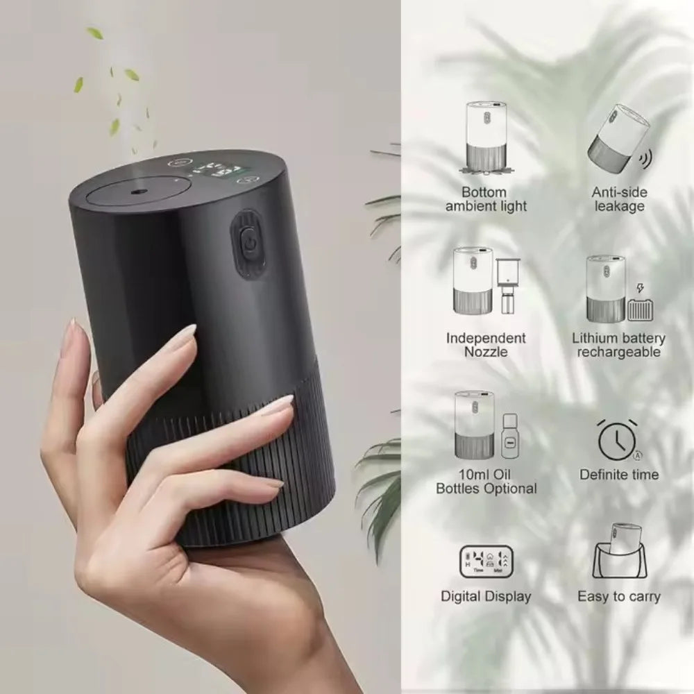 Portable Essential Oil Diffuser Smell Distributor Electric Smell For Home Office Car Air Freshener Rechargeable Scent Diffusers