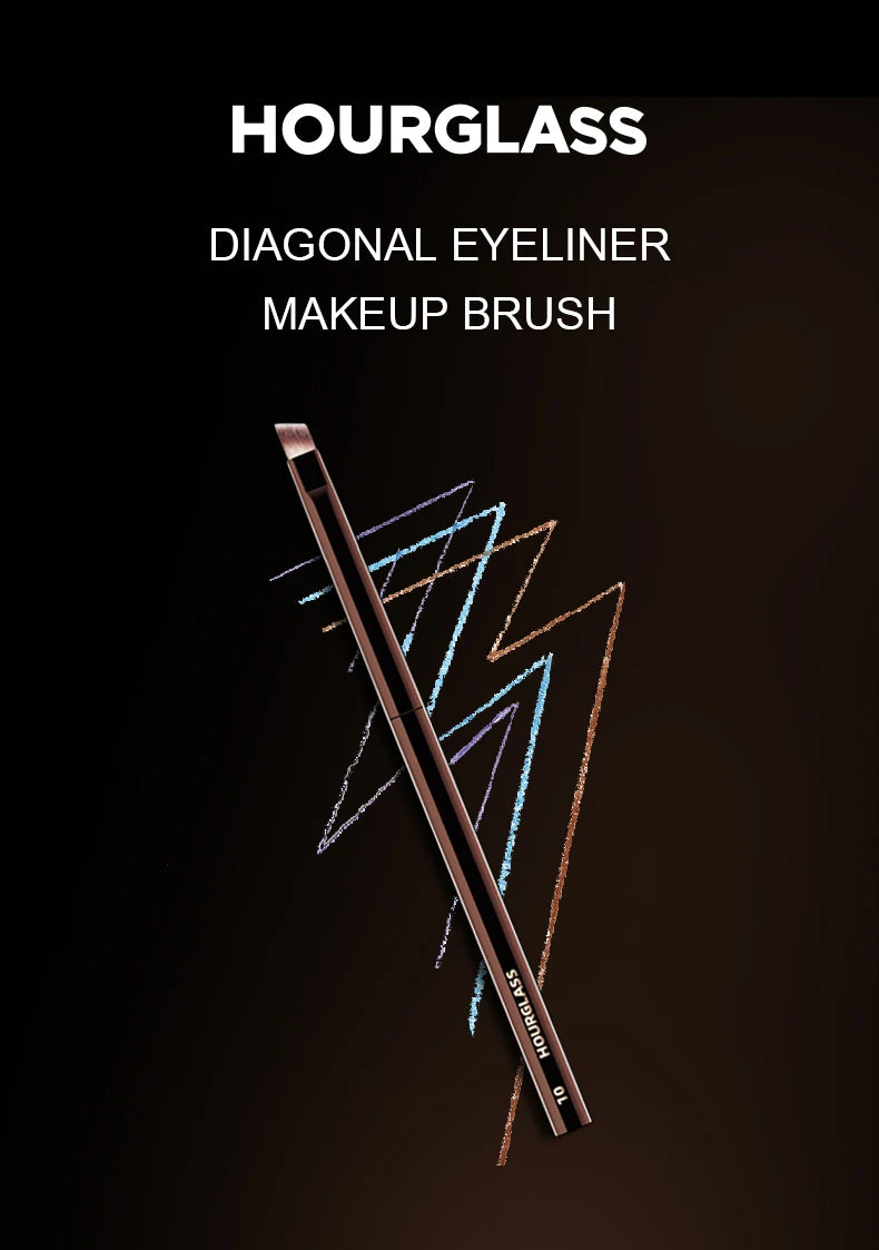 Hourglass Makeup Brush- No.10 Angled Eyeliner/ Eyebrow Brush Soft and Skin-friendly Fiber Hair Fashion Design Single Eye Brush