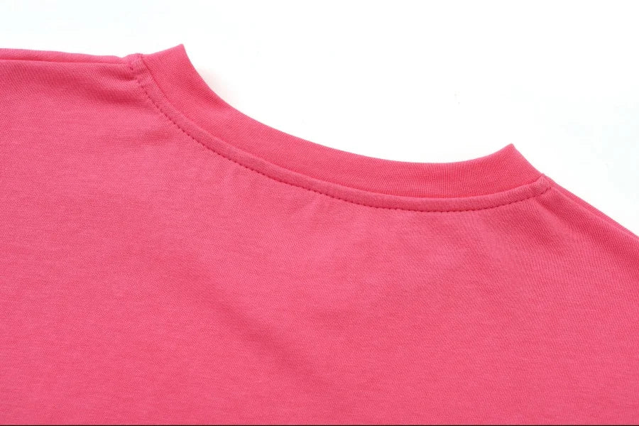 AS 2025 summer loose design drop sleeves boxy Tee V neck casual style  high quality  fabric woman clothes