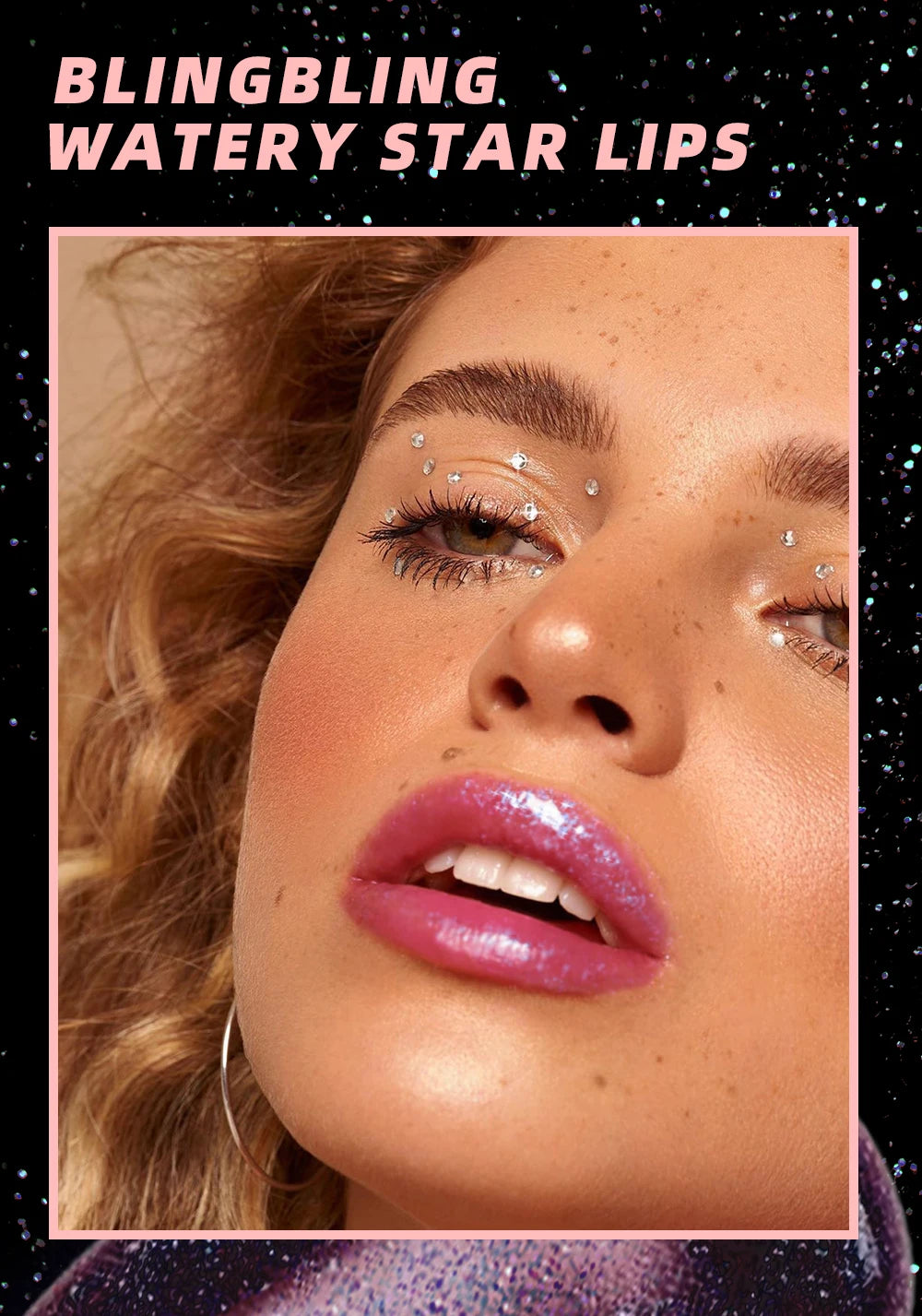 QIBEST Mirror Black Lip Oil Color Changing Lipstick Moisturizing Shiny Lip Gloss Oil Plumping Lasting Diamond Lipgloss Cosmetics