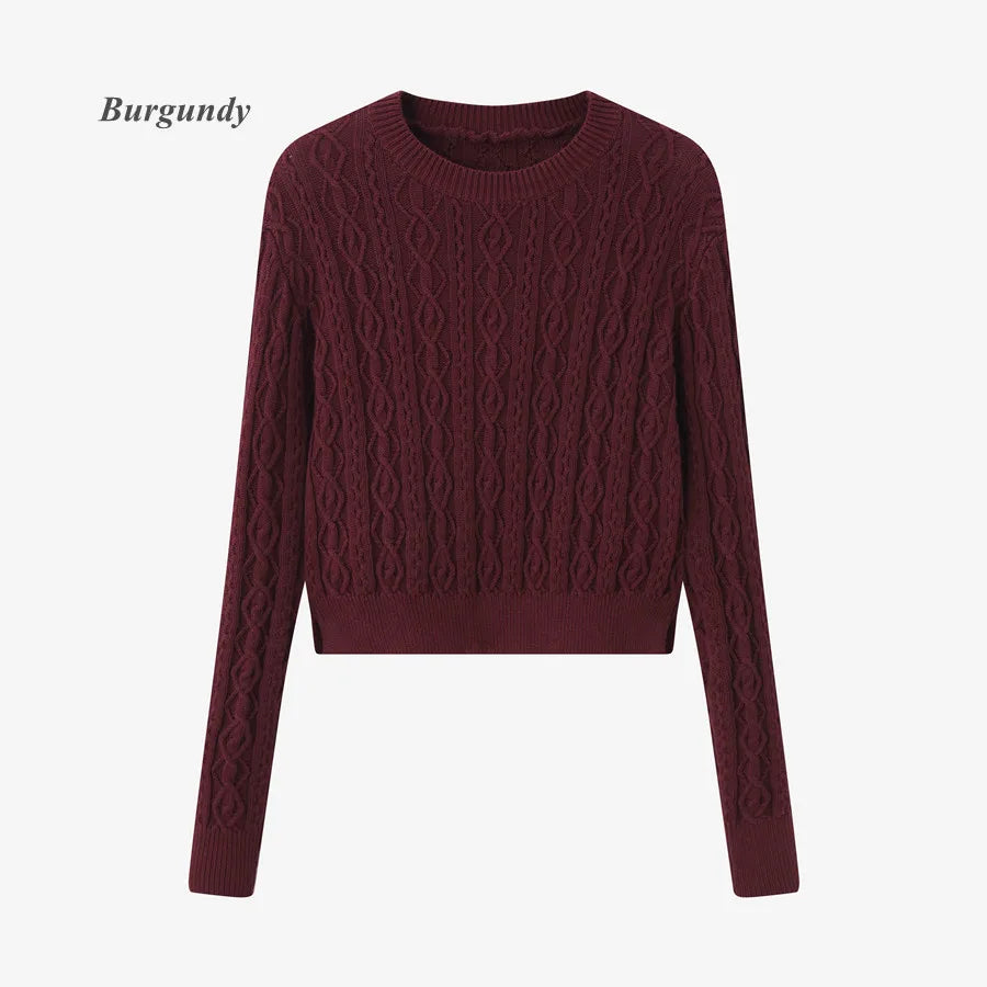 Sale AS 2024 winter design woman clothing Cable knitted Tops + Satin Dress ( Ship out in 1 day)