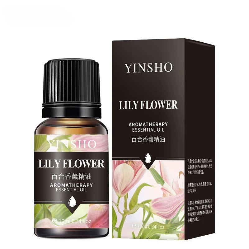 17 Flavors 10ml Essential Oils For Aroma Diffuser AirHumidifier Home Water-soluble Lavender Rose Eucalyptus  White Peach Oolong