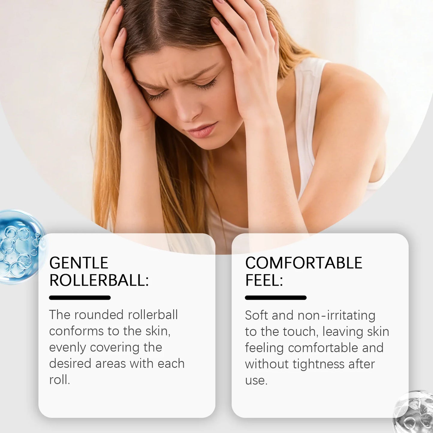 Roll-On Essential Oil - Cooling Soothing Massage for Ear Area, Compact Portable, Unisex Formula, Ideal for Daily Local Care
