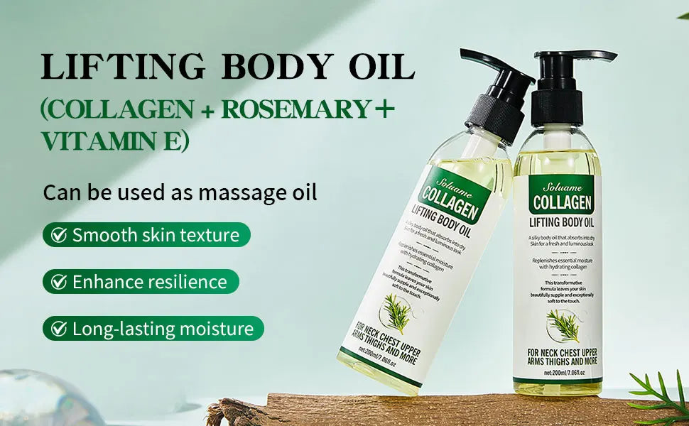 Collagen Lifting Body Oil, Hydrating & Firming Dry Oil, Lightweight Fast-Absorbing, after Shower Moisturizing Oil for Women & Men