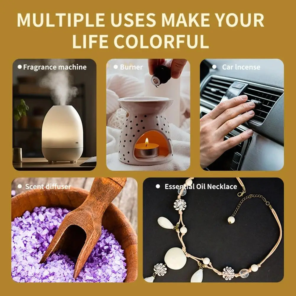 15 Flavors Essential Oils For Aroma Diffuser Air Humidifier Home Water-soluble Cherry Blossom Sandalwood Jasmine Ocean Rose 10ml