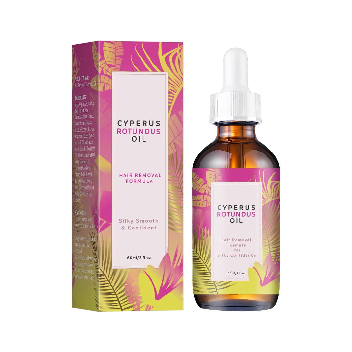 Botanical Hair Minimizing Body Oil 60ml - Jojoba & Almond Blend Gently Slows Hair Growth & Smooths All Skin Types.