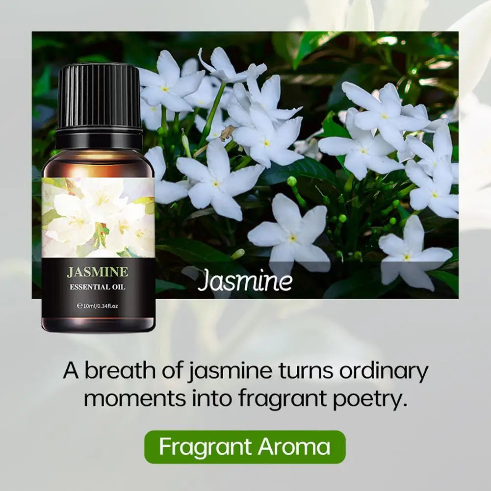 15 Flavors Essential Oils For Aroma Diffuser Air Humidifier Home Water-soluble Cherry Blossom Sandalwood Jasmine Ocean Rose 10ml