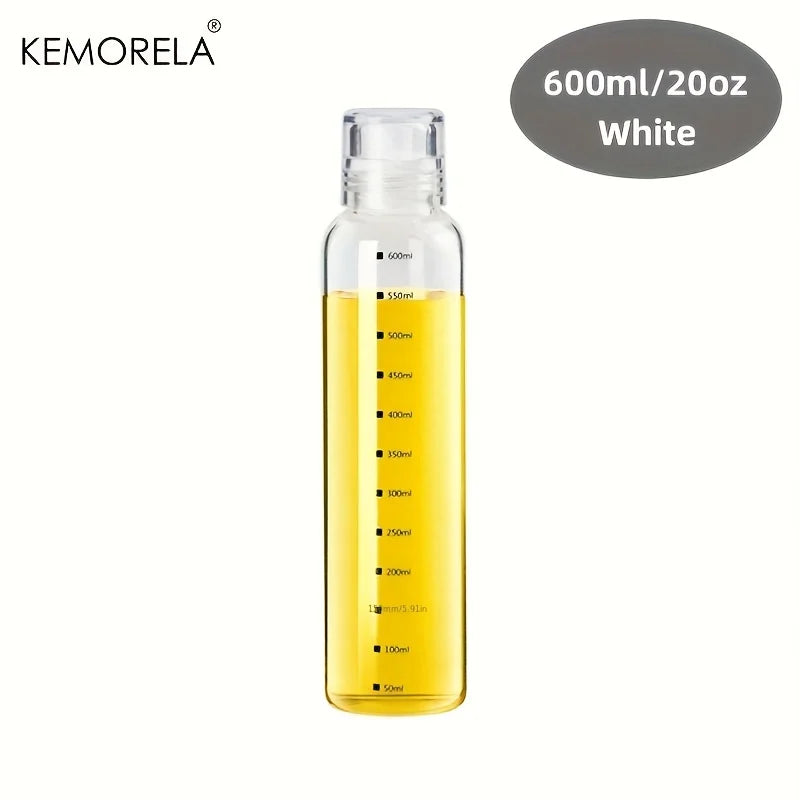 1PCS BBQ Cooking Oil Bottle With Scale Sealing Glass Oil Can For Air Fryer Sauce Vinegar Cooking Kitchen Supplies 300/450/600ML