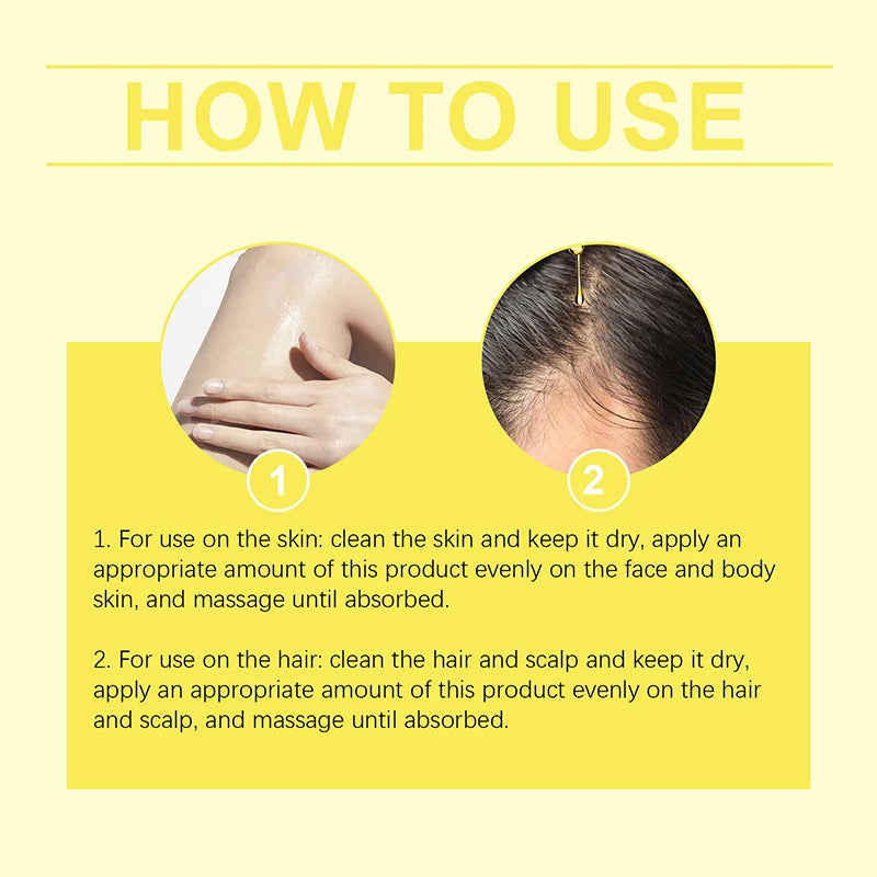 Gold Jojoba Body Face & Hair Care Essential Oil,Soft Smooth Skin Moisturizing Massage,Hair Scalp Hydrating Nourishing Essence