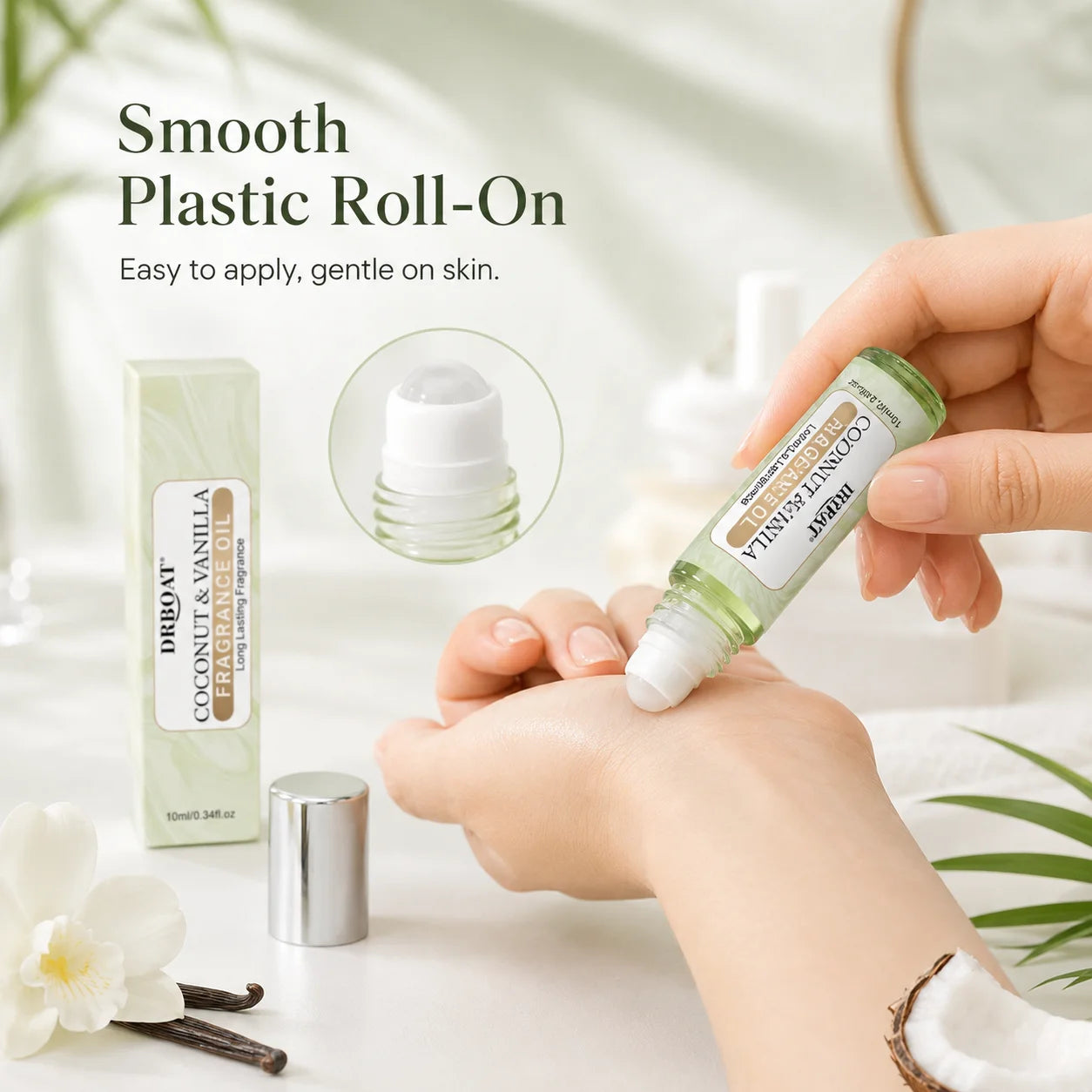 Coconut & Vanilla Pheromone Oil - 10ml Fragrance Essential Oil, Vanilla Skin Body Oil for Men and Women, Lasting Pheromone