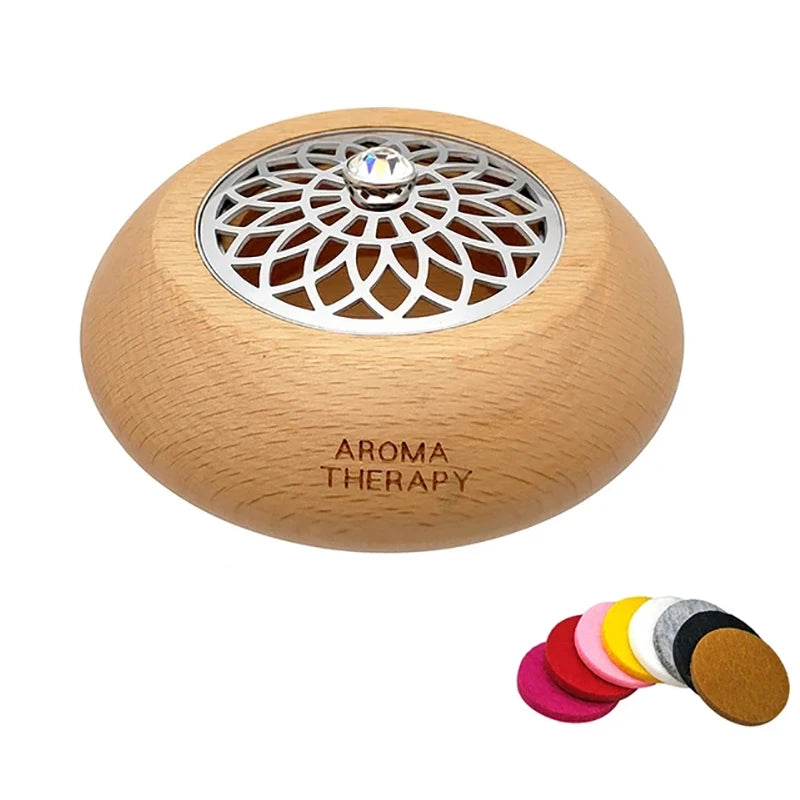 Essential Oil Aromatherapy Diffuser Wooden Stainless Steel Cover Aroma Eco-Friendly Fragrance Diffused Wood Refreshing