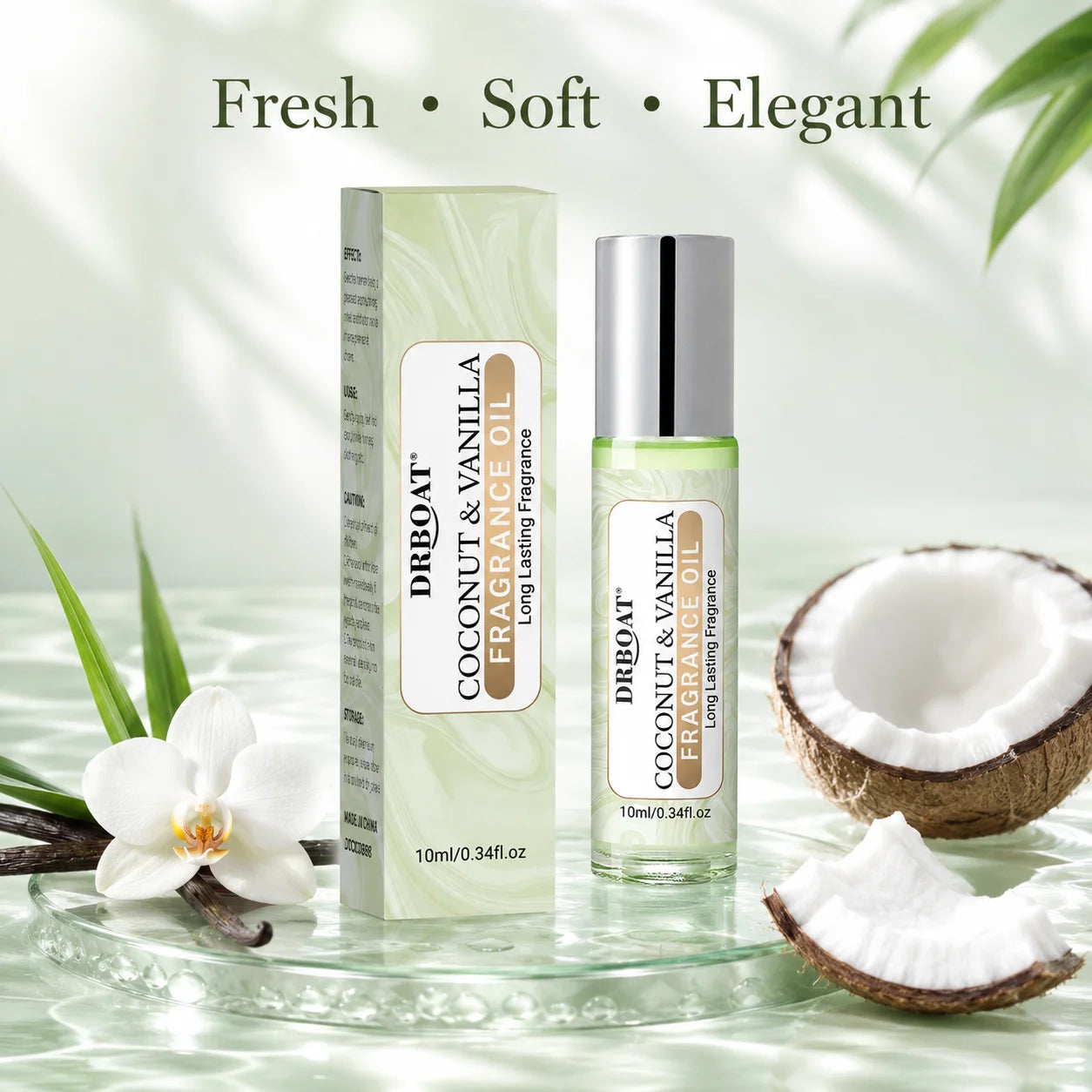 Coconut & Vanilla Pheromone Oil - 10ml Fragrance Essential Oil, Vanilla Skin Body Oil for Men and Women, Lasting Pheromone